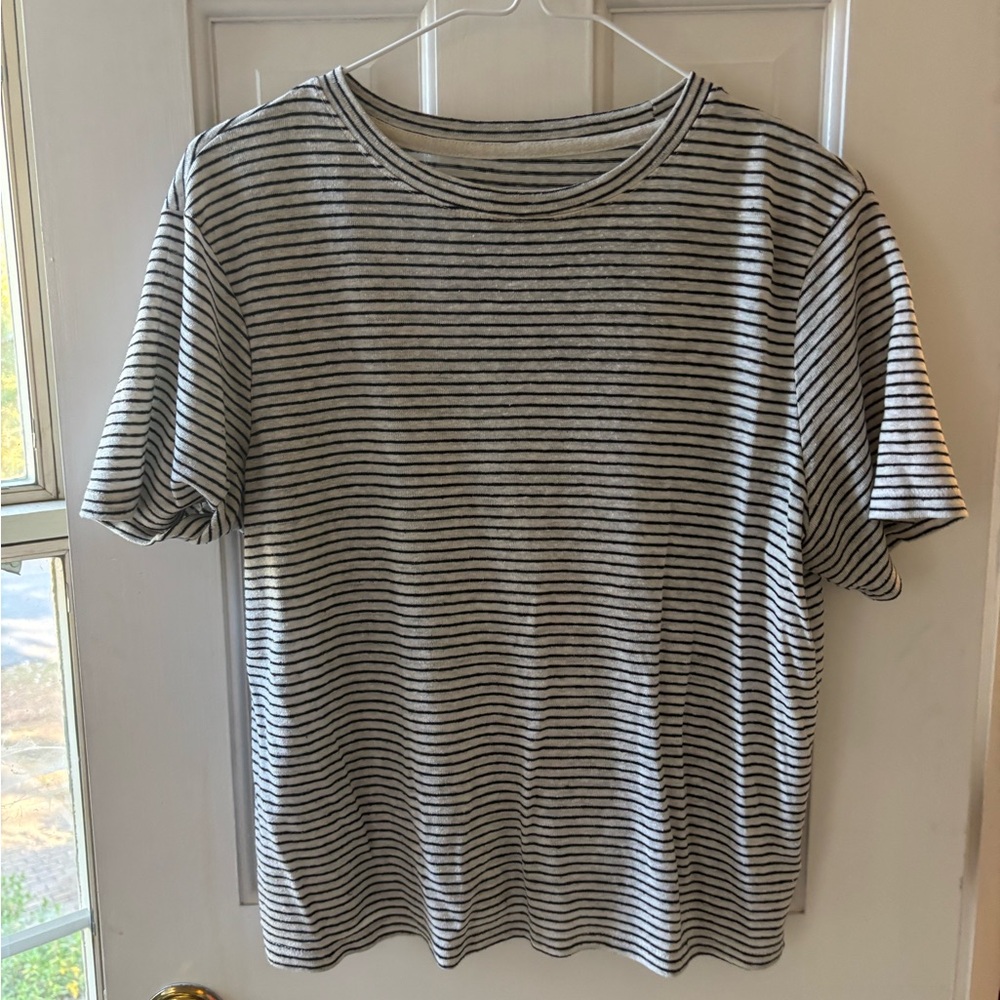 a new day - Striped Black and White T-Shirt